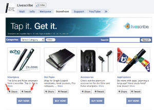 Facebook LiveScribe Store