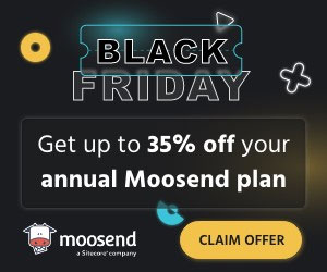 Black Friday sale on Moosend emailing marketing software