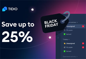 Black Friday offer on Tidio customer service chatbot builder