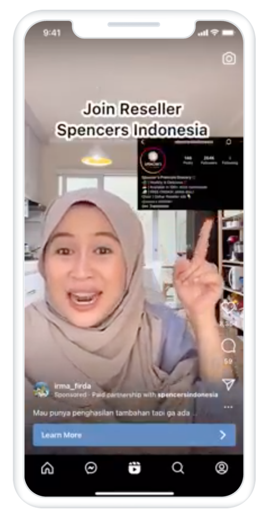 Merintis influencer marketing campaign on Instagram for Spencers Indonesia